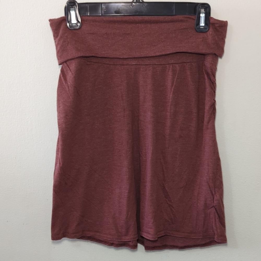 Prana Valencie Skirt Rust Red Foldover Waist Stretch Gorpcore Women's Size M